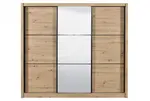 Šatní skříň s posuvnými dveřmi a zrcadlem debby 245 - dub artisan