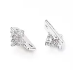 2 Hole Brass Micro Pave Cubic Zirconia Multi-strand Links