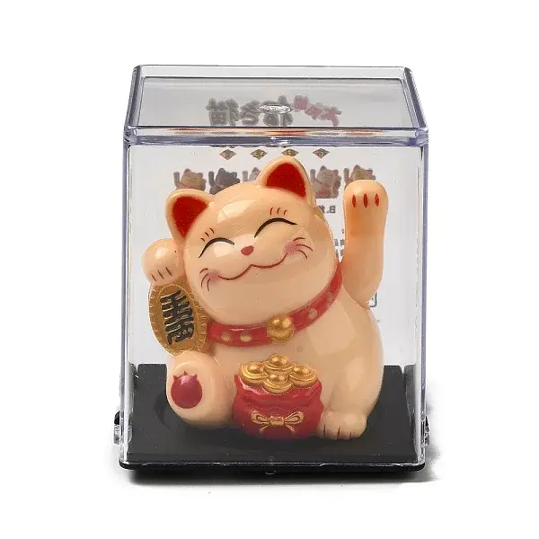 Plastic Solar Powered Japanese Lucky Cat Figurines