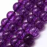 Dyed Round Natural Crackle Quartz Beads Strands