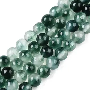 Dyed Natural White Jade Beads Strands