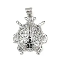 Brass Micro Pave Cubic Zirconia Pendants