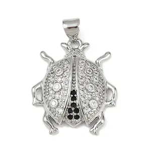 Brass Micro Pave Cubic Zirconia Pendants