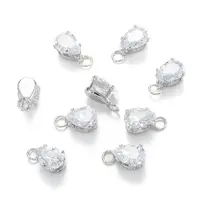 Brass Clear Cubic Zirconia Charms