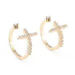 Brass Micro Pave Clear Cubic Zirconia Cuff Rings