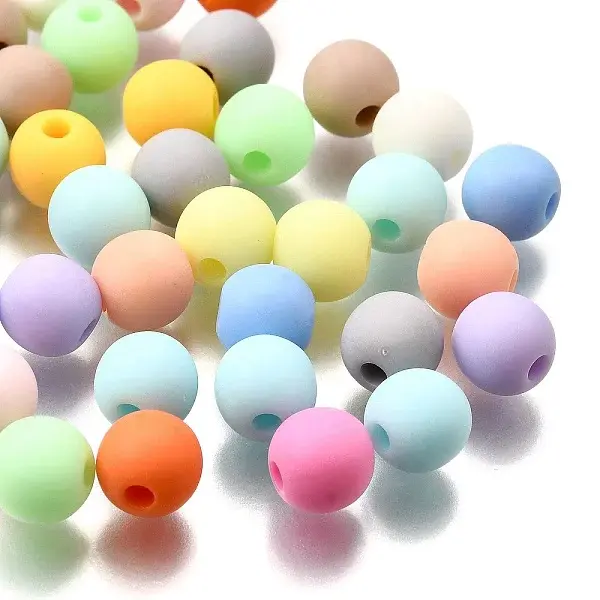 Frosted Opaque Acrylic Beads