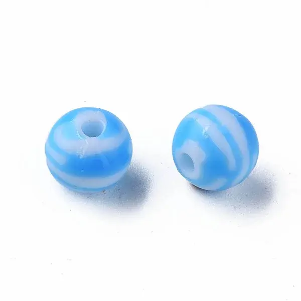 Opaque Striped Acrylic Beads