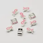Alloy Enamel Awareness Ribbon Large Hole European Beads