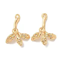 Brass Micro Pave Clear Cubic Zirconia Pendants