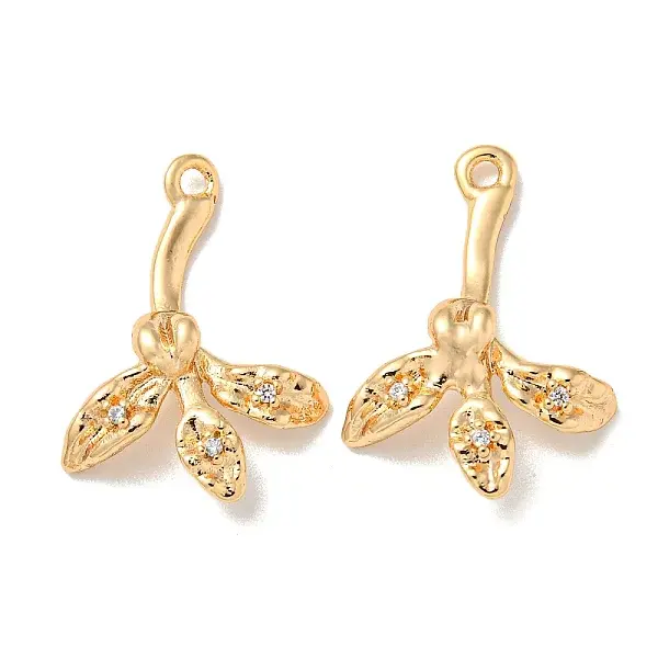 Brass Micro Pave Clear Cubic Zirconia Pendants