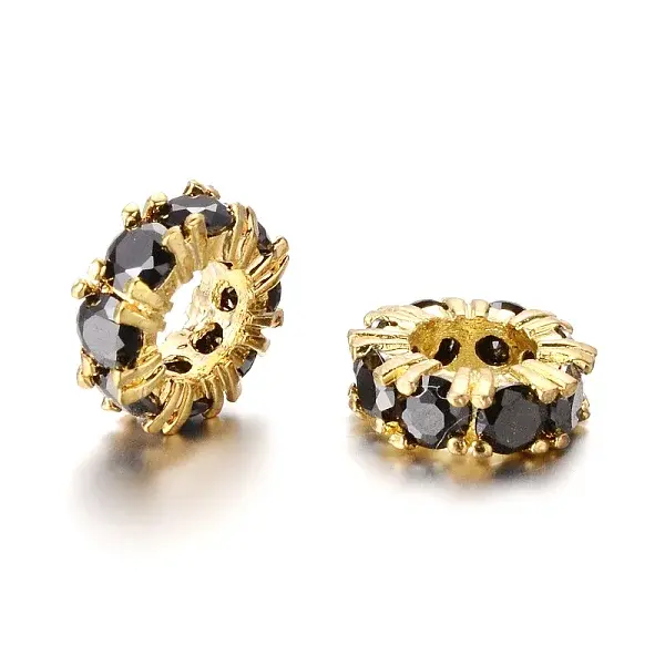 Brass with Cubic Zirconia European Beads