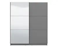 Šatní skříň s posuvnými dveřmi a zrcadlem catalina 180 - šedá