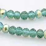 Half Rainbow Plated Faceted Rondelle Glass Beads Strands
