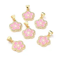 Brass Micro Pave Cubic Zirconia Pendants