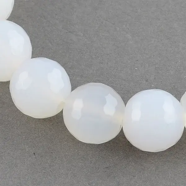 Dyed Natural White Agate Beads Strands