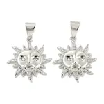 Brass Micro Pave Clear Cubic Zirconia Pendants