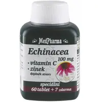 MedPharma Echinacea 100 mg + vitamin C + zinok tablety na podporu imunitného systému, pre krásnu pleť a nechty 67 tbl