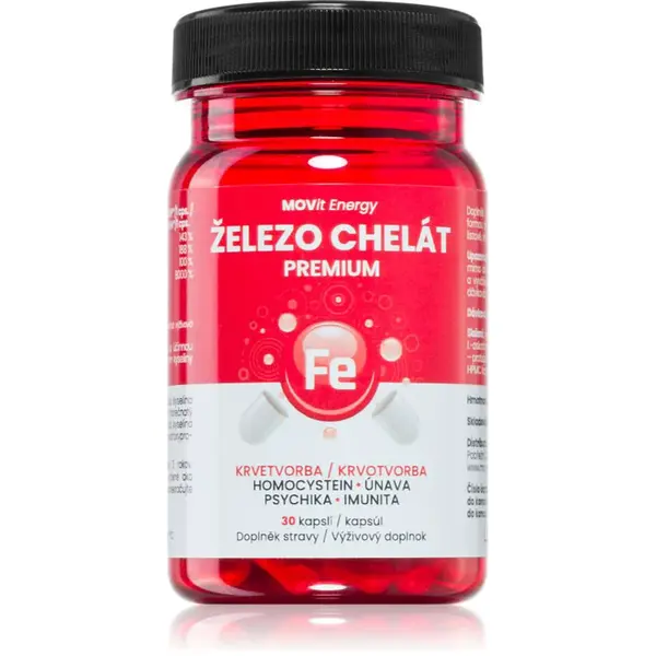 Movit Energy Železo Chelát PRÉMIA kapsuly na podporu krvotvorby 30 cps