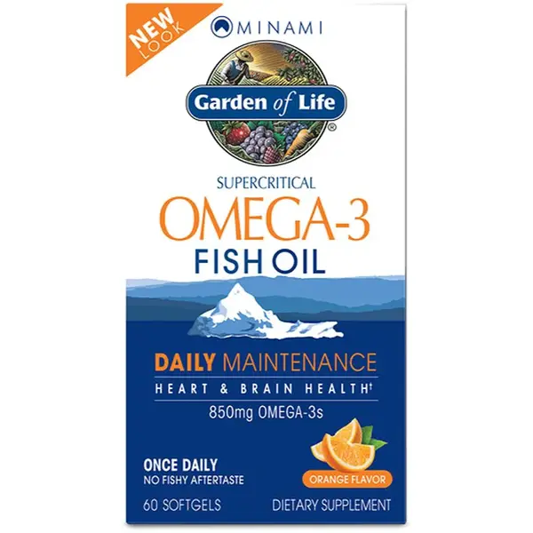 Garden of Life Minami Omega-3 Fish Oil mäkké tobolky pre normálnu činnosť nervovej sústavy príchuť Orange 60 cps