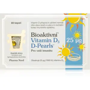 Pharma Nord Bioaktivní Vitamin D3 D-Pearls 25 mcg tobolky na podporu imunitného systému a pre normálny stav zubov 80 cps