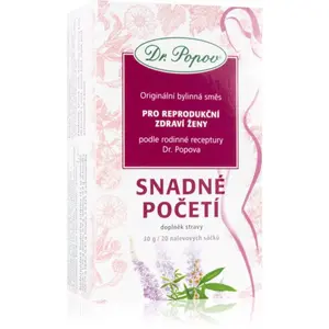 Dr. Popov Originálna bylinná zmes Jednoduché počatie bylinný čaj na podporu plodnosti pre ženy 20 ks