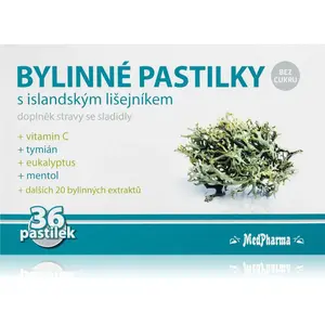 MedPharma Bylinné pastilky s islandským lišejníkem pastilky na podporu zdravia dýchacích ciest 36 ks