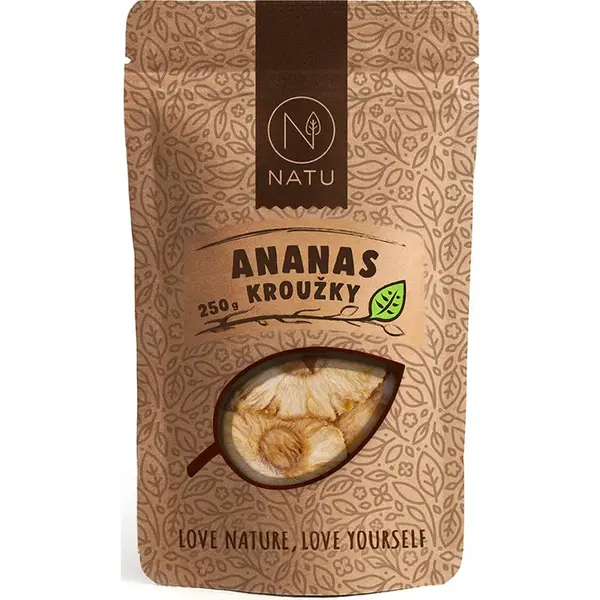 NATU Ananás krúžky sušené ovocie nepresladzované 250 g