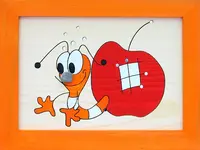 Obr 051 s obrázek červíček oranžový - l - 340x505mm