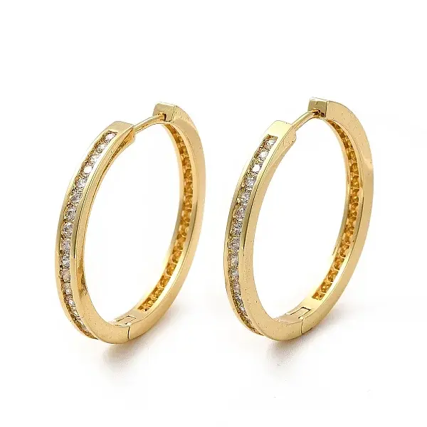 Clear Cubic Zirconia Hoop Earrings