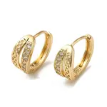 Brass Micro Pave Cubic Zirconia Hoop Earring