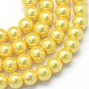 Baking Paint Glass Pearl Bead Strands