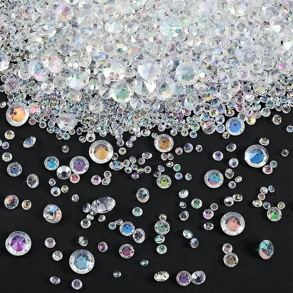6300Pcs Acrylic Rhinestone Pointed Back Cabochons