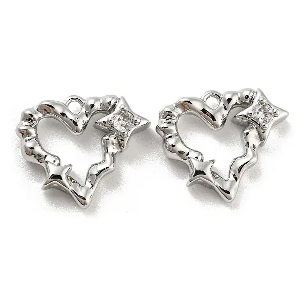 Brass Micro Pave Cubic Zirconia Pendants