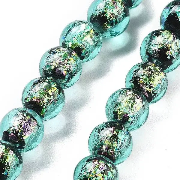 Handmade Foil Lampwork Beads Strands