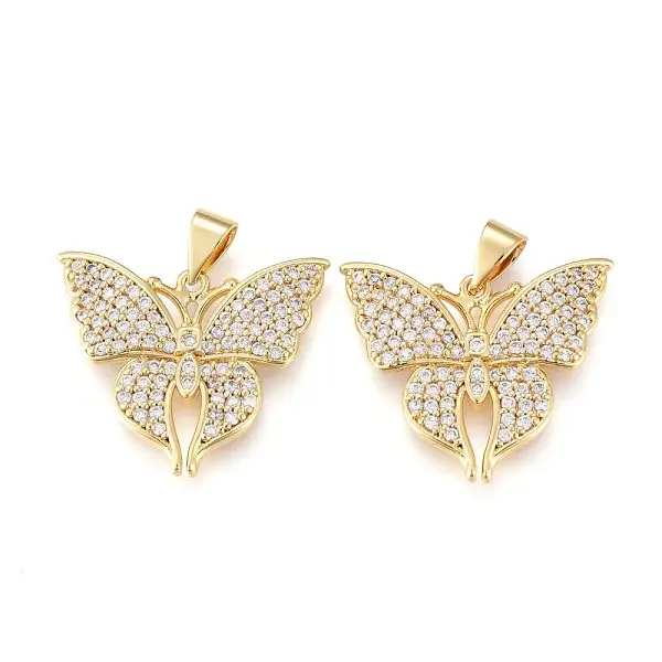 Brass Micro Pave Cubic Zirconia Pendants