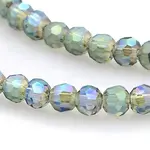 Full Rainbow Plated Glass Faceted(32 Facets) Round Spacer Beads Strands