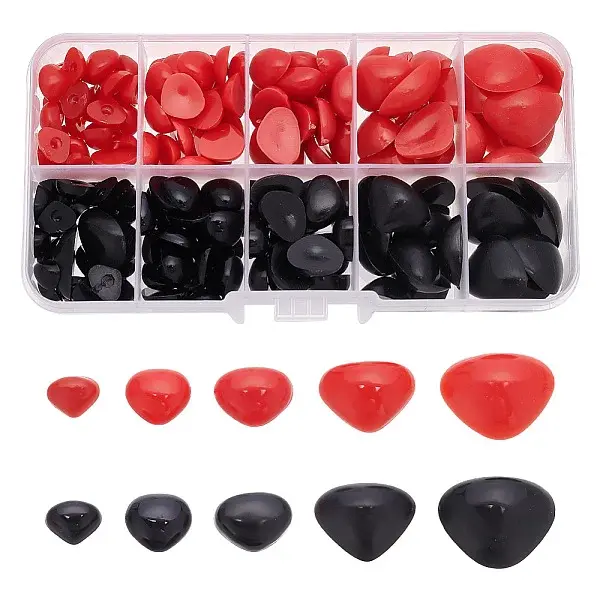 1 Box Flat Triangle Plastic Craft Noses Cabochons Set