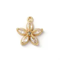 Brass Micro Pave Cubic Zirconia Charms
