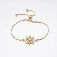 Adjustable Brass Micro Pave Cubic Zirconia Bolo Bracelets