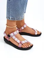 Resti Letitia pink platform sandals - classic pearl studs