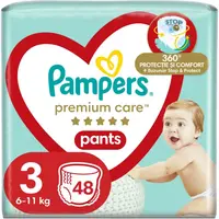 Pampers Premium Care Pants Size 3 plienkové nohavičky 6-11kg 48 ks