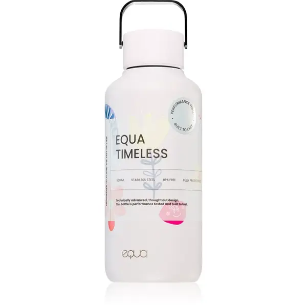 Equa Timeless fľaša na vodu z nehrdzavejúcej ocele malá farba Flower Power 600 ml