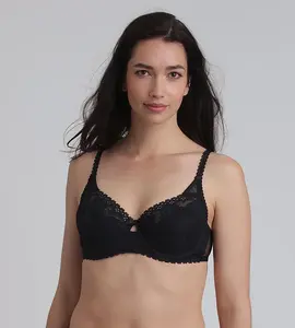 DIM 
PLAYTEX UNDERWIRE BALCONETTE BRA - Dámska čipkovaná podprsenka s kosticami - čierna