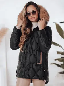 Dámska zimná bunda LUMORE s kapucňou, čierna