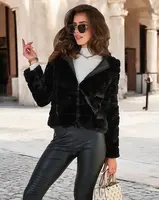 Resti Black women's imitation fur jacket