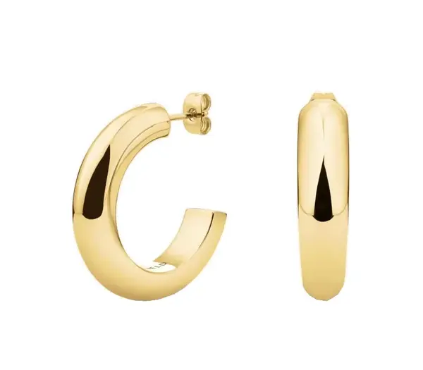 Rosefield Výrazné pozlacené kruhy z oceli Daily Solid JEDSG-J803