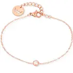 Vuch Minimalistický bronzový náramek s čirým krystalem Gem Rose Gold