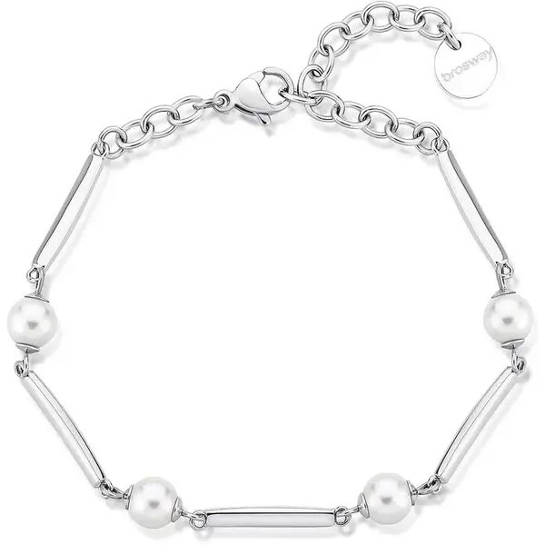 Brosway Půvabný ocelový náramek s perlami BFF164