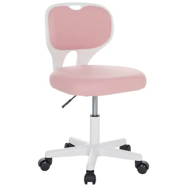 MID.YOU OTOČNÁ ŽIDLE PRO MLÁDEŽ, plochá tkanina, růžová, bílá