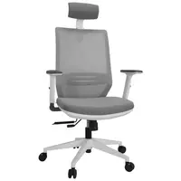 MID.YOU OTOČNÁ ŽIDLE, plochá tkanina, síťovina, bílá, šedá